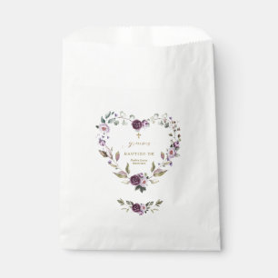 Spanish Purple Pink Flowers Gold Girl Bautizo Favour Bags