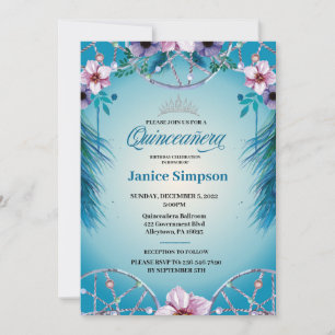 Spanish Quinceañera feather Dream catcher Invitation