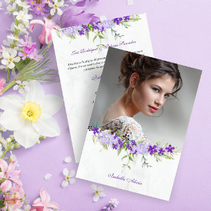 Spanish Quinceañera Photo Floral Garland in Purple