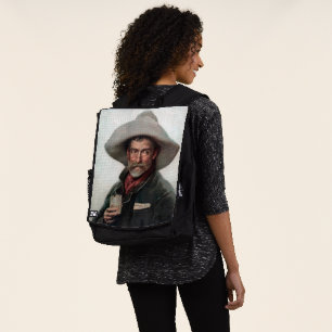 Spanish Ranchero Cowboy in Old West Saloon Backpack