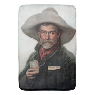 Spanish Ranchero Cowboy in Old West Saloon Bath Mat