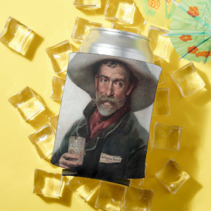 Spanish Ranchero Cowboy in Old West Saloon Can Cooler