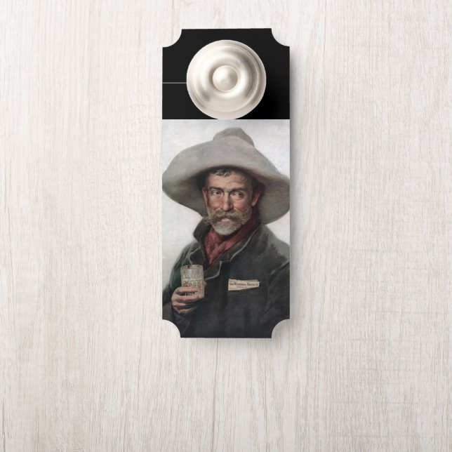 Spanish Ranchero Cowboy in Old West Saloon Door Hanger (On Knob)