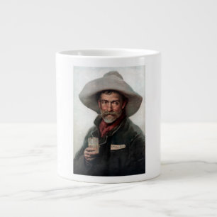 Spanish Ranchero Cowboy in Old West Saloon Large Coffee Mug