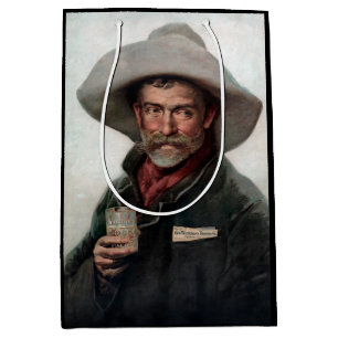 Spanish Ranchero Cowboy in Old West Saloon Medium Gift Bag