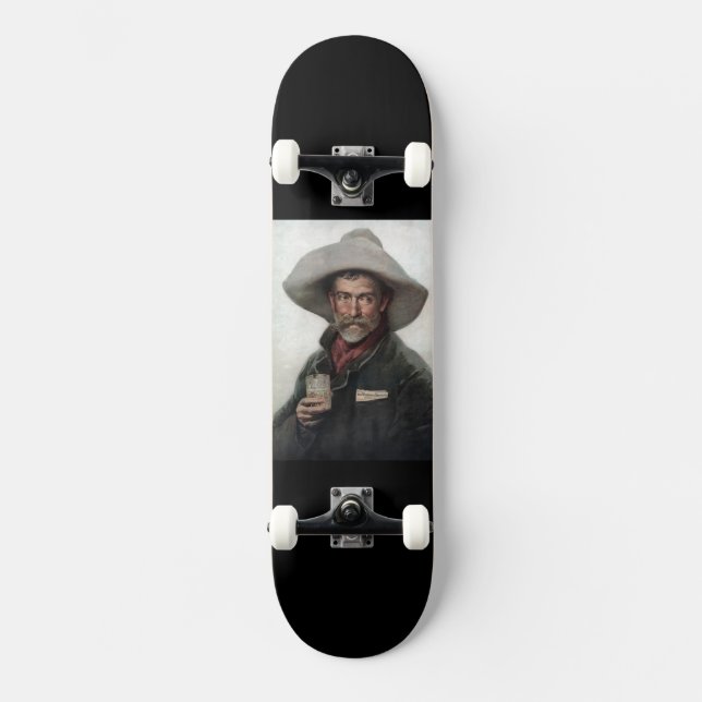Spanish Ranchero Cowboy in Old West Saloon Skateboard (Front)