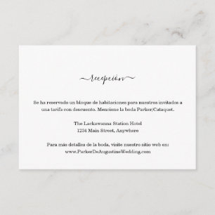 Spanish Reception Information Enclosure Card