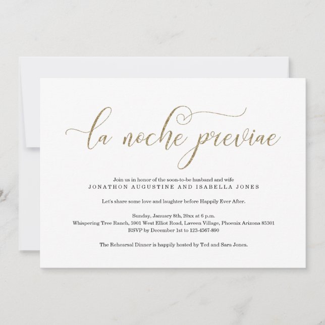 Spanish Rehearsal Dinner Invitation (Front)