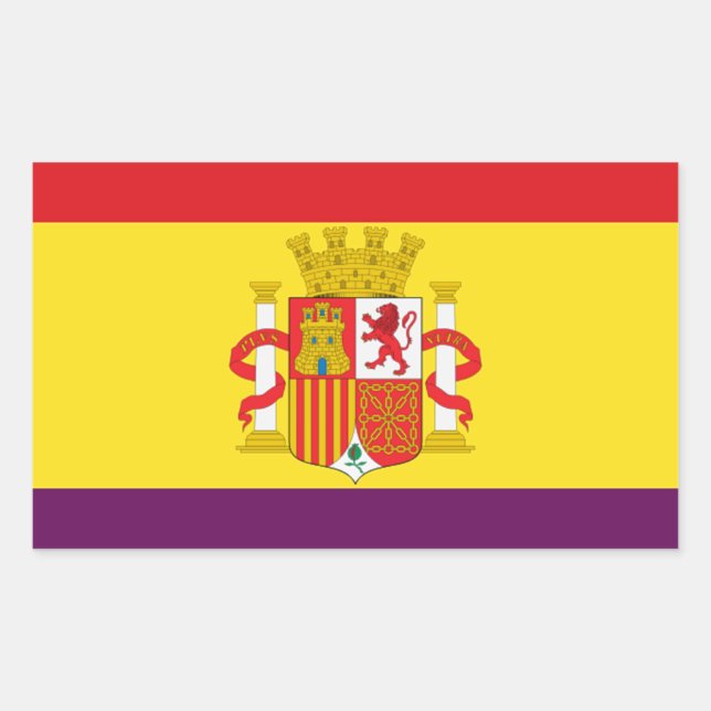 Spanish Republican Flag - Bandera República España Rectangular Sticker (Front)