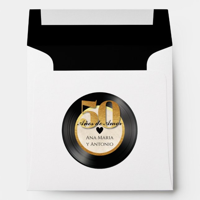 Spanish Retro Vinyl Record 50th Anniversary Envelope (Back (Bottom))