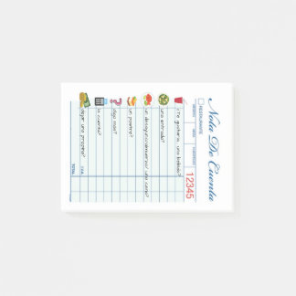 Spanish Role-Play Restaurant Check Post-it Notes