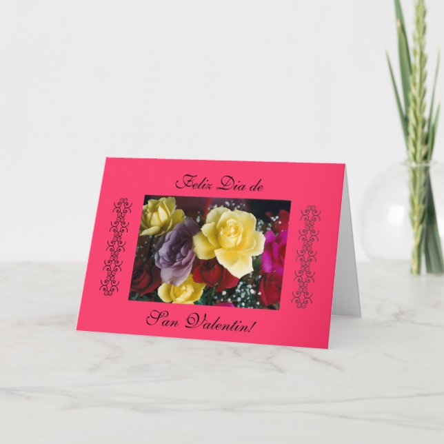 Spanish: rosas para San Valentin / Valentine's day Holiday Card (Front)