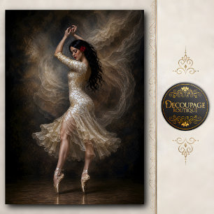 Spanish Rose Ballet Dancer Portrait Tissue Paper