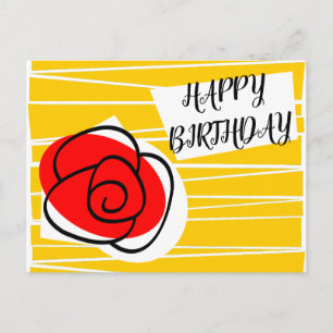 Spanish Rose Birthday postcard landscape