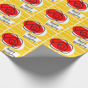 Spanish Rose Birthday wrapping paper