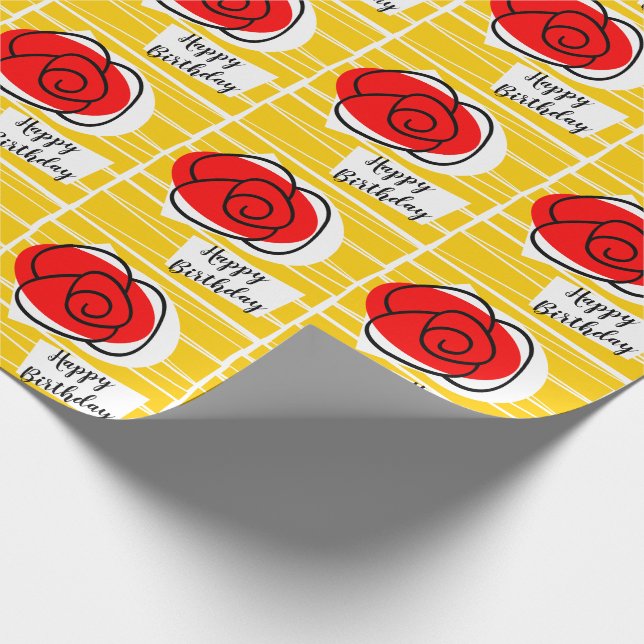 Spanish Rose Birthday wrapping paper (Corner)