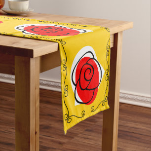 Spanish Rose Border table runner 16 X 108
