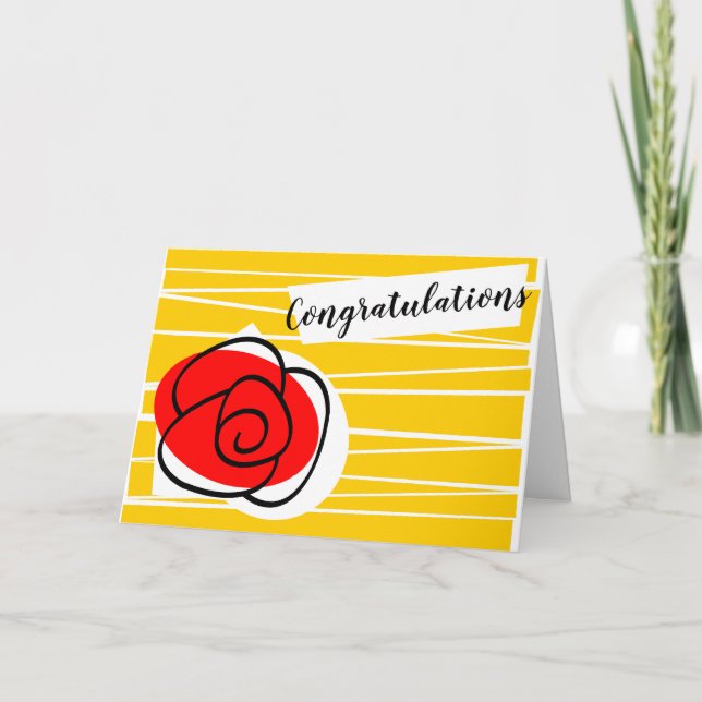 Spanish Rose Congratulations Text landscape Card (Front)