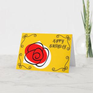 Spanish Rose Corners Birthday landscape Card