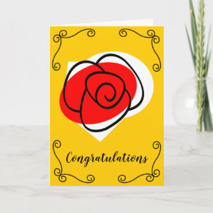 Spanish Rose Corners Congratulations vertical Card