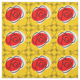 Spanish Rose corners fabric small print
