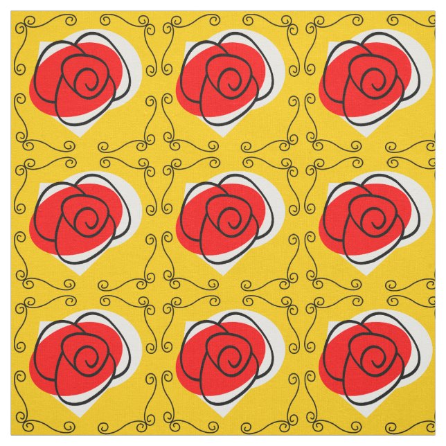 Spanish Rose corners fabric small print (Swatch)