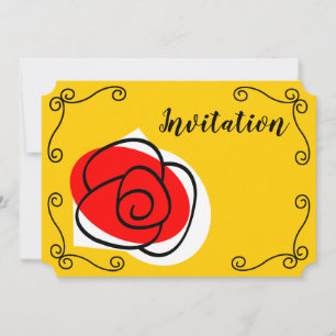 Spanish Rose Corners Invitation horizontal