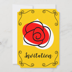 Spanish Rose Corners Invitation vertical