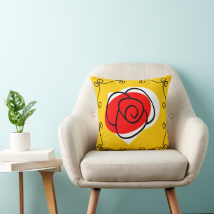 Spanish Rose corners pillow square striped back