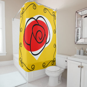 Spanish Rose Corners shower curtain
