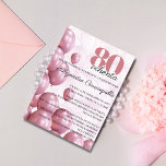 Spanish Rose Pink Floral Balloons 80th Birthday Invitation<br><div class="desc">Celebra su 80º cumpleaños con elegancia y distinción con nuestra invitación para fiesta de cumpleaños de 80 años en español. Este diseño sofisticado presenta un fondo floral pintado a mano en un suave tono rosa claro, complementado con globos rosas en la esquina inferior izquierda. En la esquina superior derecha, el...</div>