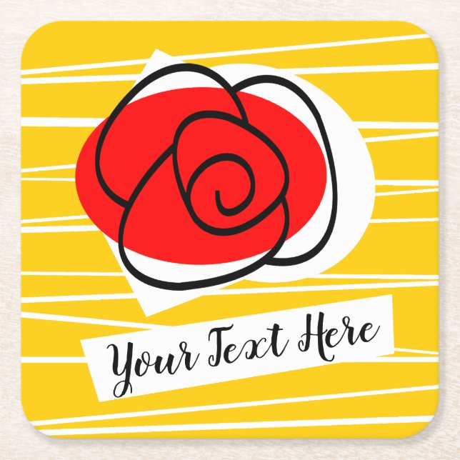 Spanish Rose Text coaster square (Front)