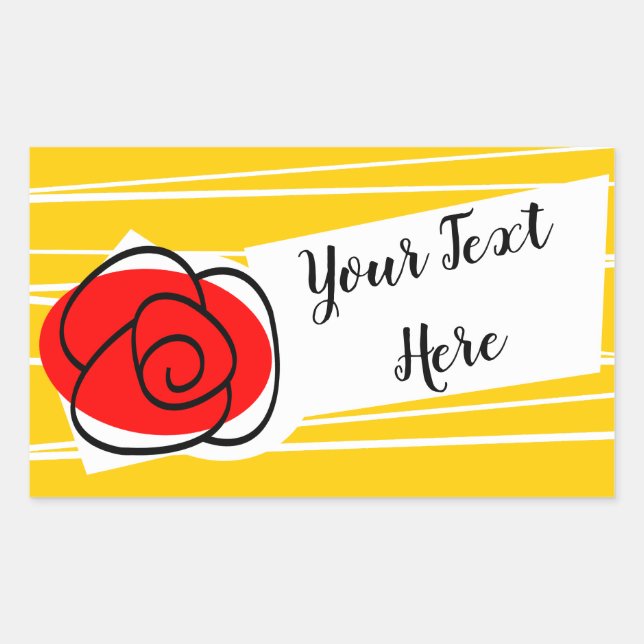 Spanish Rose Text rectangle Rectangular Sticker (Front)