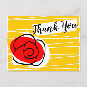 Spanish Rose Thank You postcard landscape
