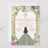 Spanish Sage Pink & Gold 15 Años Princess Birthday