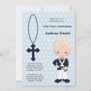 Spanish Sailor First Communion boy Invitation