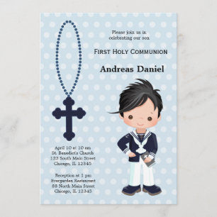 Spanish Sailor First Communion boy Invitation