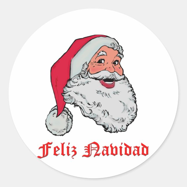 Spanish Santa Claus Classic Round Sticker (Front)