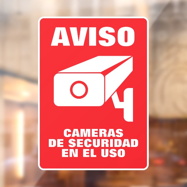 Spanish security camera notice warning poster window cling (Sheet 2)