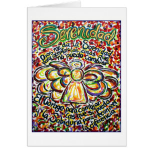 Spanish Serenity Prayer Angel Card