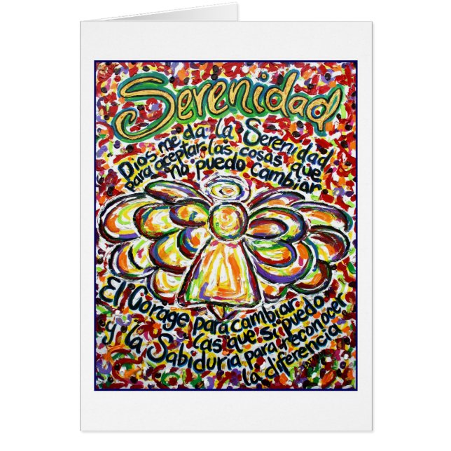 Spanish Serenity Prayer Angel Card (Front)