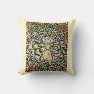 Spanish Serenity Prayer Angel Decorative Pillow