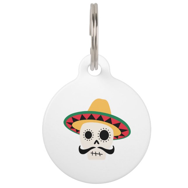 Spanish Skull Pet Tag (Front)