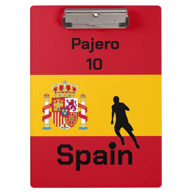 Spanish Soccer, customisable  Clipboard (Front)
