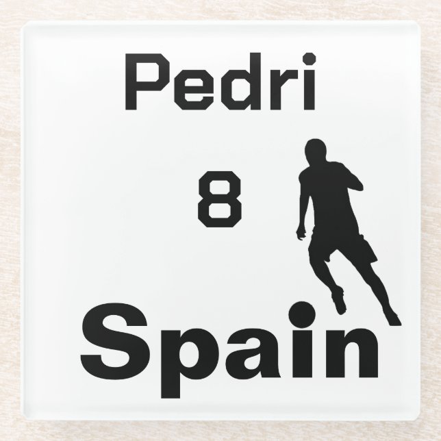 Spanish Soccer, customisable Glass Coaster (Front)