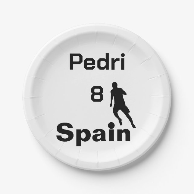 Spanish Soccer, customisable Paper Plate (Front)