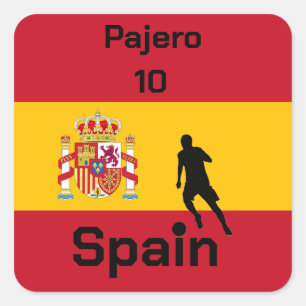 Spanish Soccer, customisable Square Sticker
