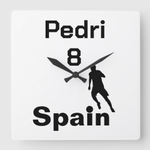 Spanish Soccer, customisable Square Wall Clock