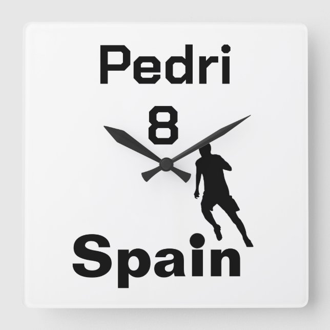 Spanish Soccer, customisable Square Wall Clock (Front)