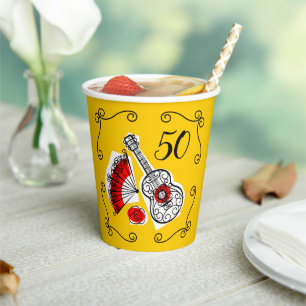 Spanish Souvenirs 50 Age Paper Cups